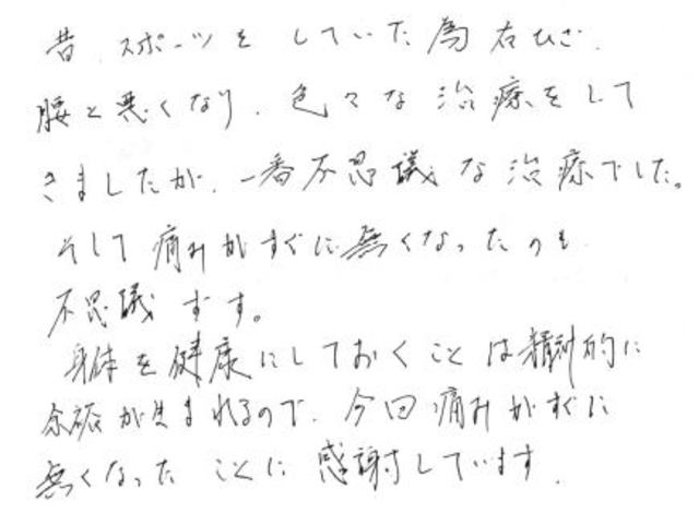 57 男性 30代 右膝の痛み 腰痛 肩こり