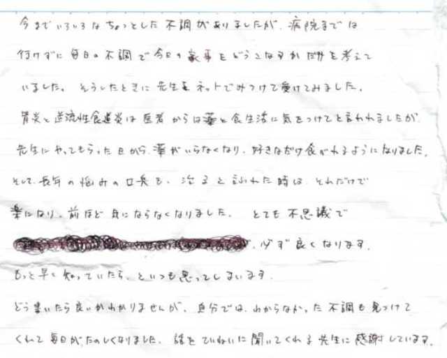 358 女性 40代 胃炎、逆流性食道炎、口臭、体臭など